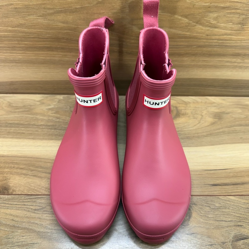 Hunter Chelsea Boots Pink Matte 8 EU 39 Waterproof Modern Minimalist Rain Casual - Picture 5 of 12